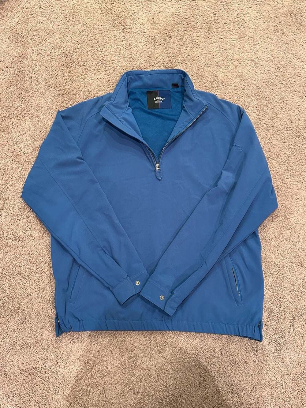 Callaway Golf Jacket Size L Blue Windbreaker Quarter Zip